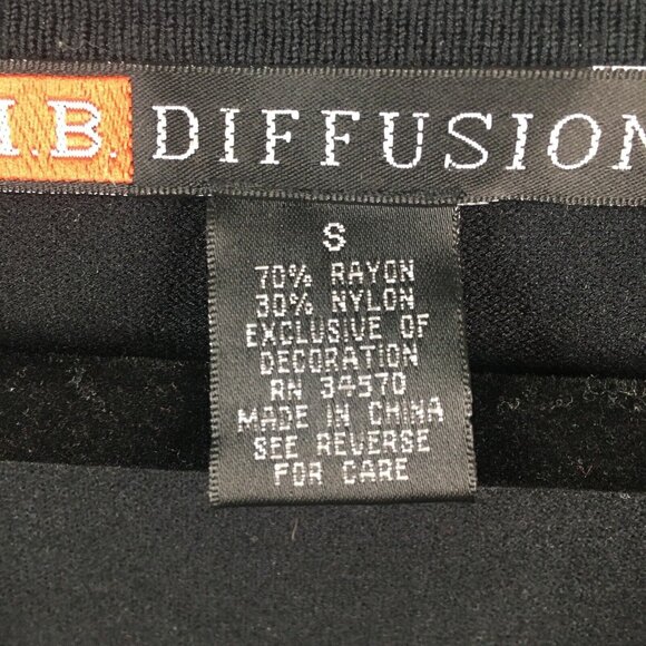 Vintage IB Diffusion Sweater Woemsn Small Black Cardigan Gray Rosettes Artsy - Picture 6 of 16